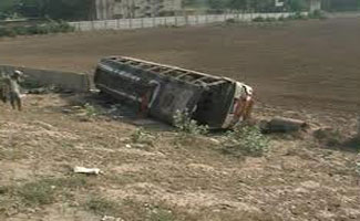Motorway bus crash, three dead, 10 injured