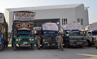Three trucks of relief goods dispatched to Tharparkar