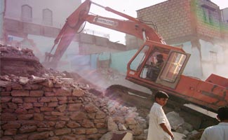 Operation against encroachments, several houses abolished