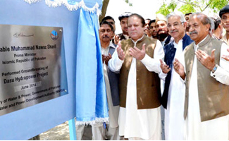 PM performs ground-breaking of Dasu Hydropower Project