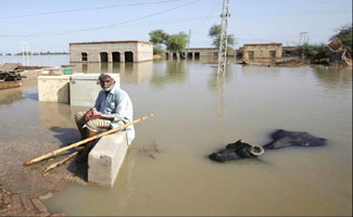 River Kabul at Warsak in medium flood
