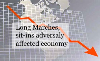 Long Marches, sit-ins adversaly affected economy
