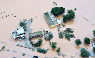 Civil Defence volunteers rescued flood effected people
