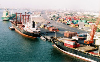 Shipping activity at Port Qasim