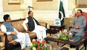 Zardari meets Chaudhry Brothers