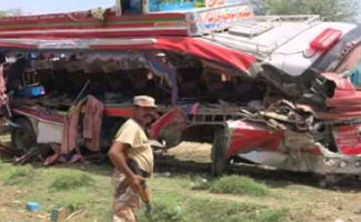 Bus, trailer collision leaves 56 dead, 15 others injured