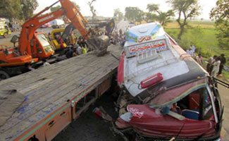 Bus crash in southern Pakistan kills 56 people: officials