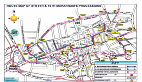 Traffic arrangements for Ashura days mourning procession