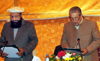 Sher Jhan Mir takes oath as Caretaker CM Gilgit Baltistan