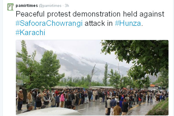 Protest held at Hunza against Karachi carnage