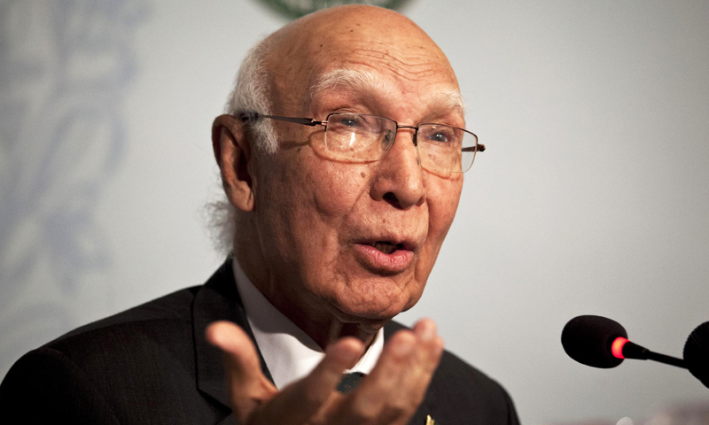 Regulating border management not a violation of bilateral agreement and international law: Sartaj Aziz