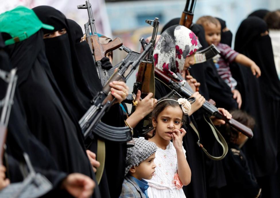 Women loyal to Yemen's Houthis