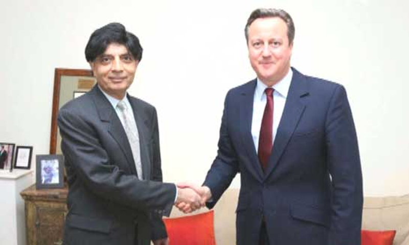 Nisar, Cameron exchange views on bilateral ties