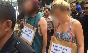Tourists paraded in 'walk of shame' over theft in Indonesia