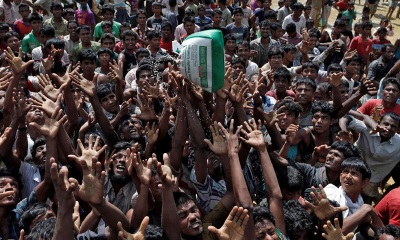Myanmar protesters try to block aid shipment to Muslim Rohingya