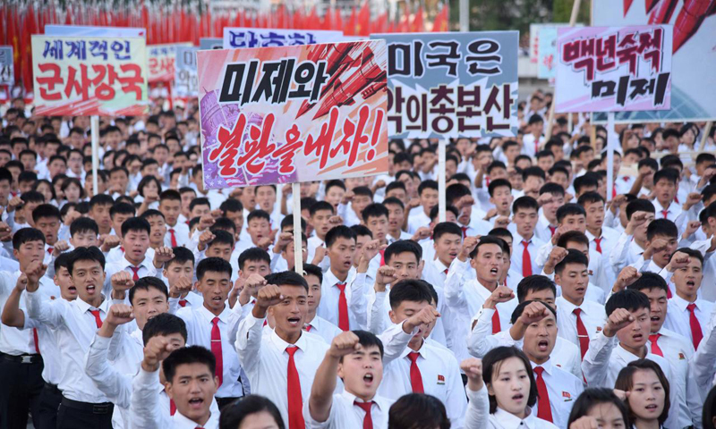 Trump cranks up North Korea threats as Pyongyang holds anti-U.S. rally