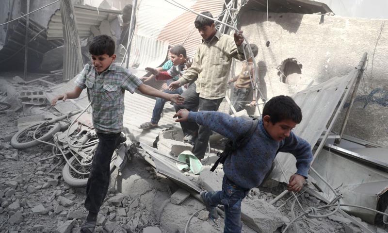 Syria regime shelling kills 4 schoolchildren in besieged town