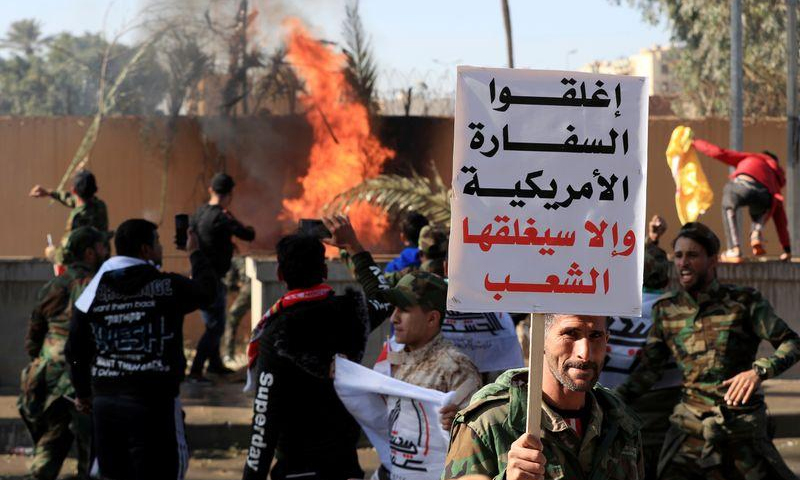 U.S. embassy in Baghdad evacuated as protesters denounce U.S. air strikes