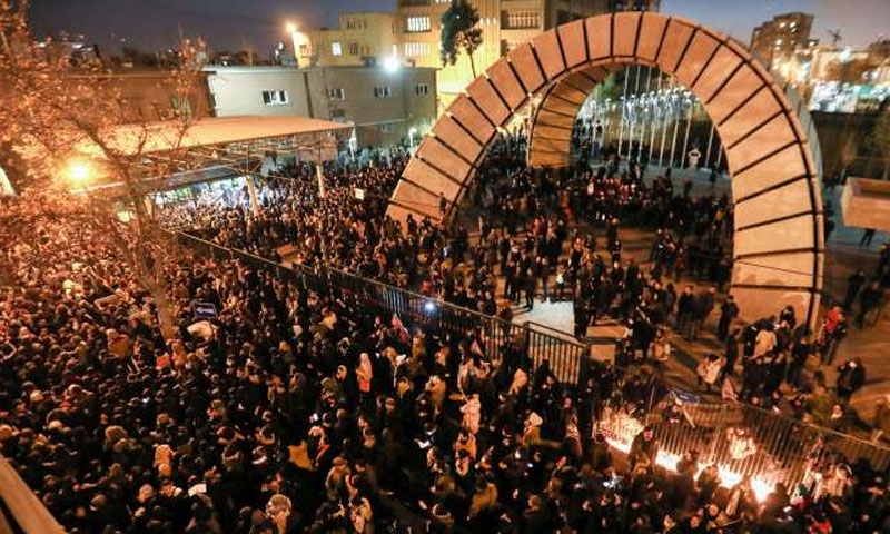 Protests erupt again in Iran after admission of plane strike