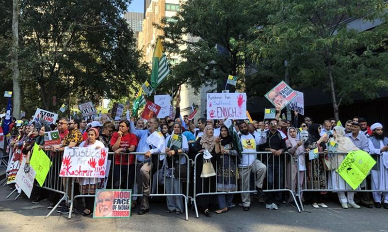 Demonstration held against India's illegal annexation of IOK in New York