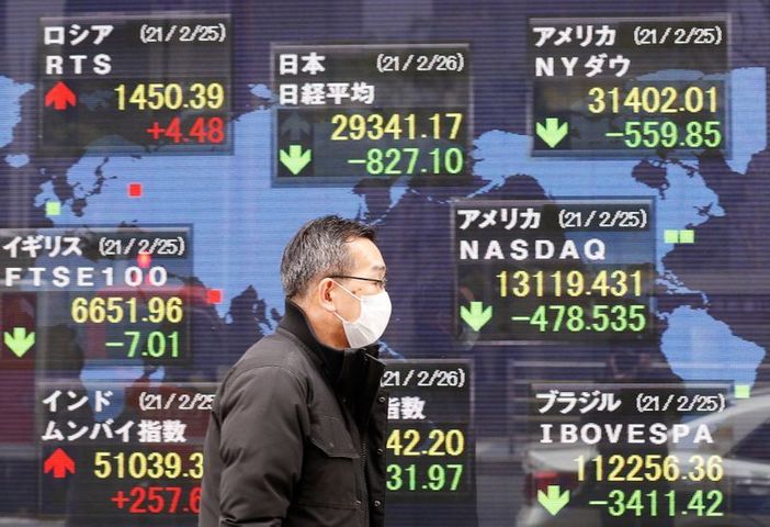 World stocks hit record high as bond yields ease