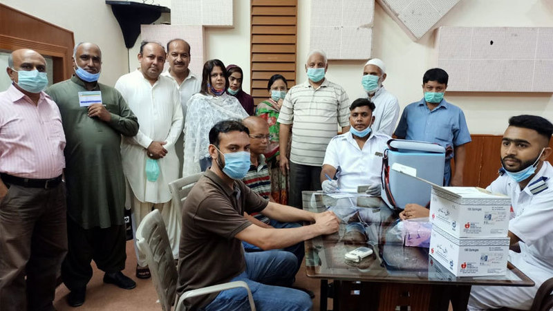 Employees of PBC Karachi Station administered coronavirus vaccine