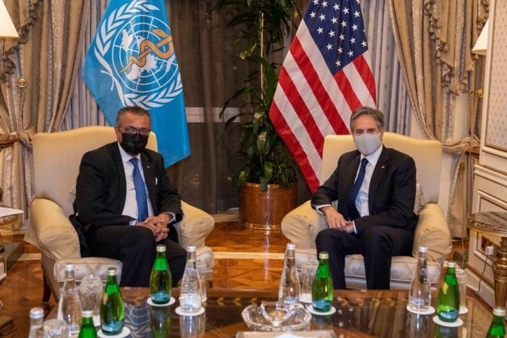 Blinken meets with WHO chief, backs study into Covid origins