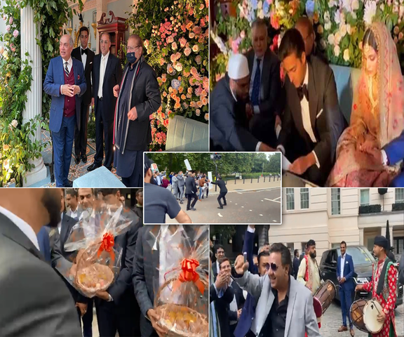 Maryam's son Junaid ties the knot in London; protests held outside