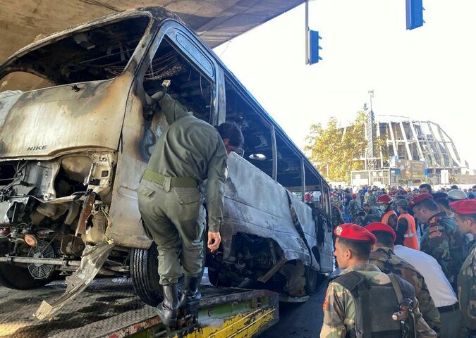 Roadside bomb attack kills 13 Syrian military personnel in Damascus