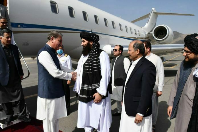 FM Qureshi arrives in Kabul to hold talks with interim government