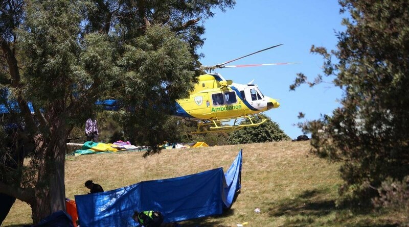 Four children die as wind lifts jumping castle into air at Australia school