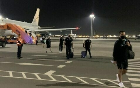 New Zealand cricket team arrives in Dubai after departing from Pakistan. Photo courtesy: Twitter