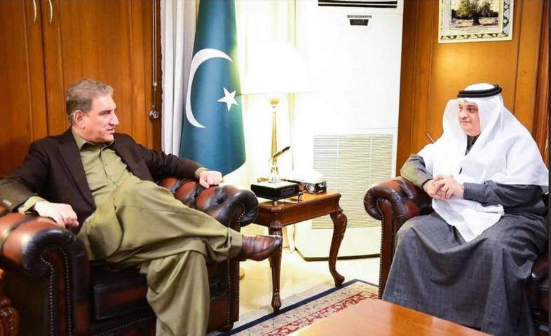 Twitter slams Shah Mehmood Qureshi for sitting "inappropriately" with Saudi ambassador