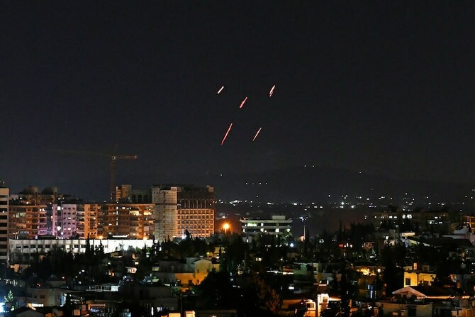 Syria intercepts Israeli missiles near Damascus