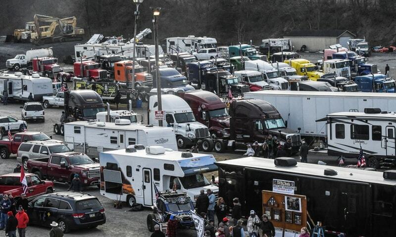 Trucks, RVs and cars flock to Washington area to protest Covid restrictions