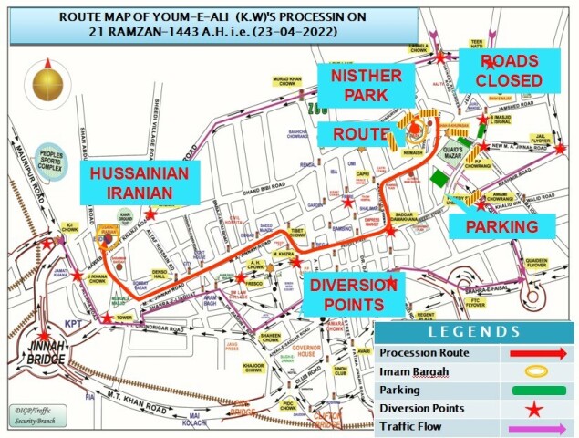 Karachi police issue traffic plan for Saturday&rsquo;s Youm-e-Ali procession