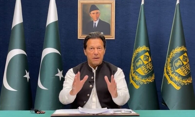 PM Imran Khan blames US for impending regime change