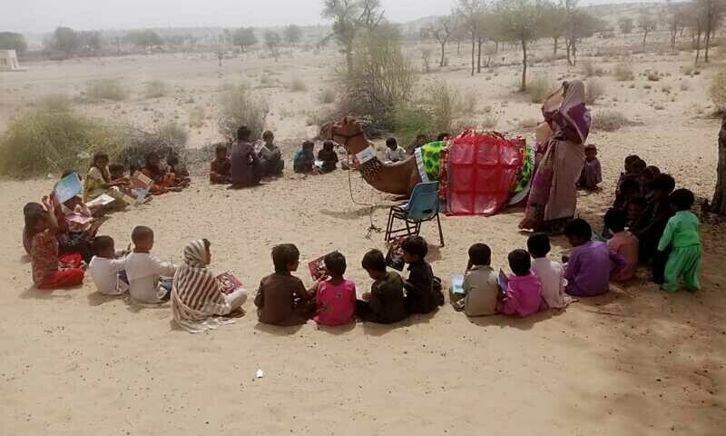 Camel library brings stories and joy to the children of Thar
