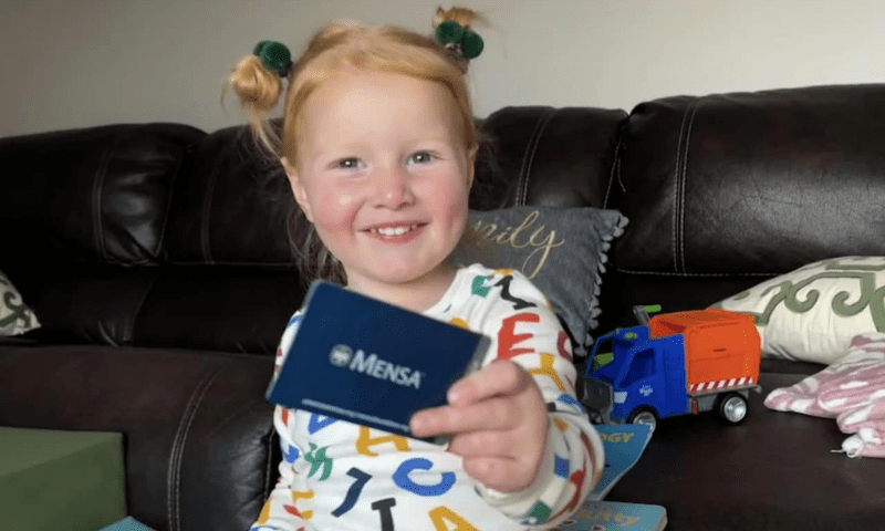 Two-year-old girl joins elite high-IQ society Mensa