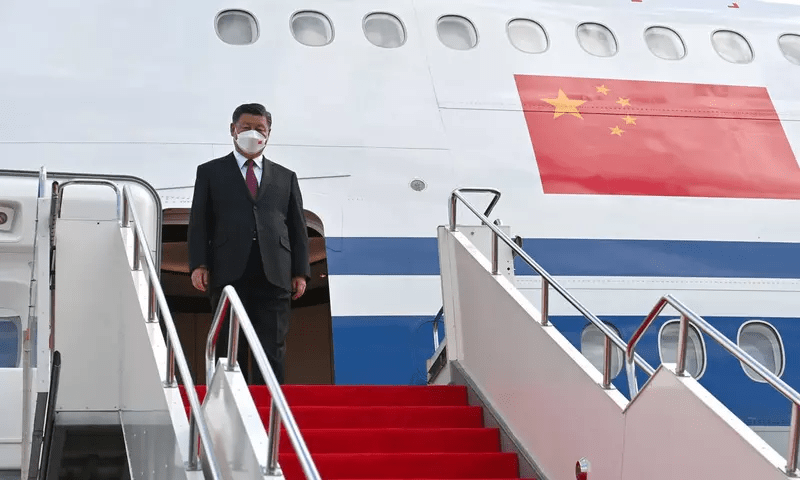 Xi Jinping lands in Kazakhstan in first trip abroad since pandemic