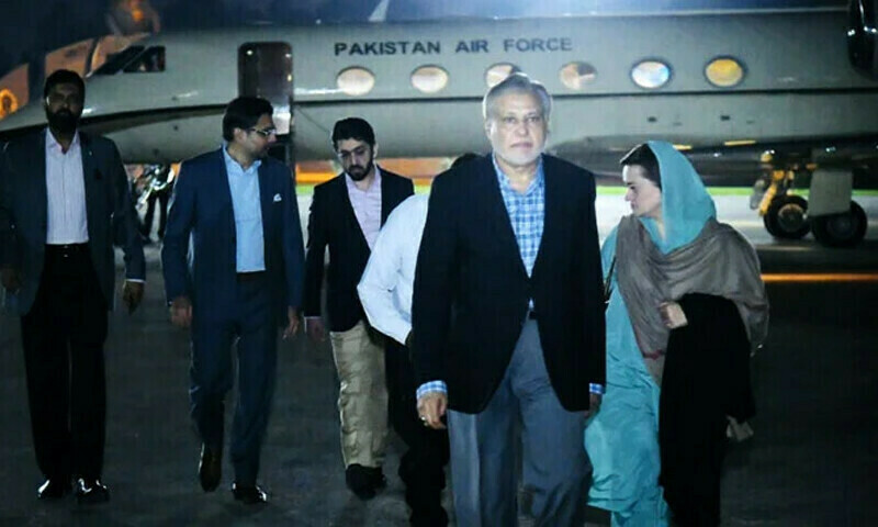 Ishaq Dar returns to Pakistan after five-years of exile