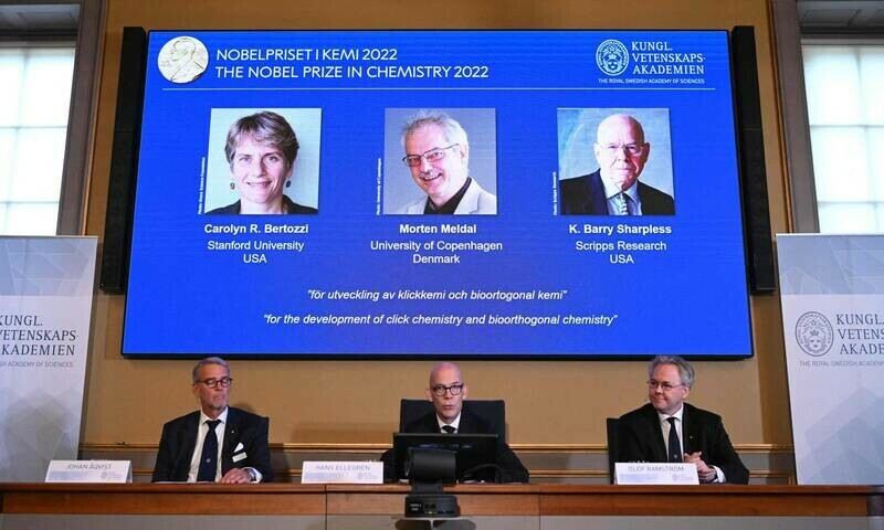 US duo and Dane win Nobel for &lsquo;click chemistry&rsquo;