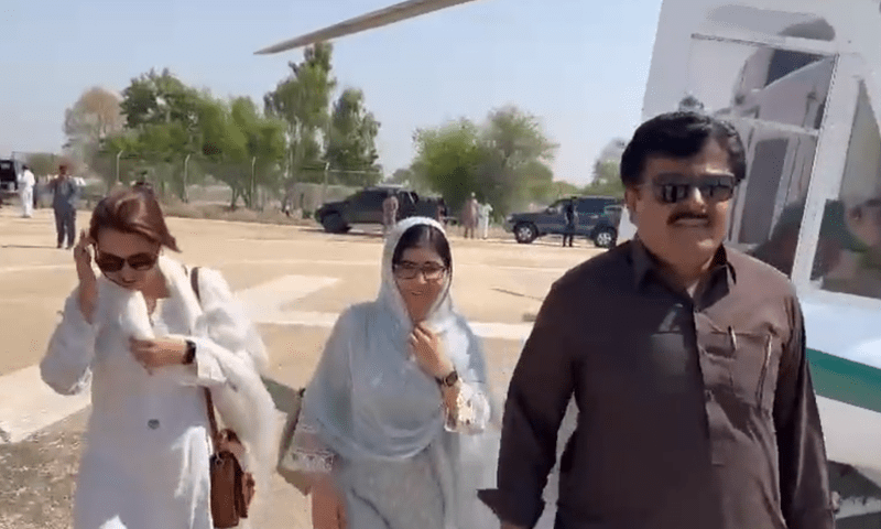 Malala Yousafzai visits flood-hit Dadu