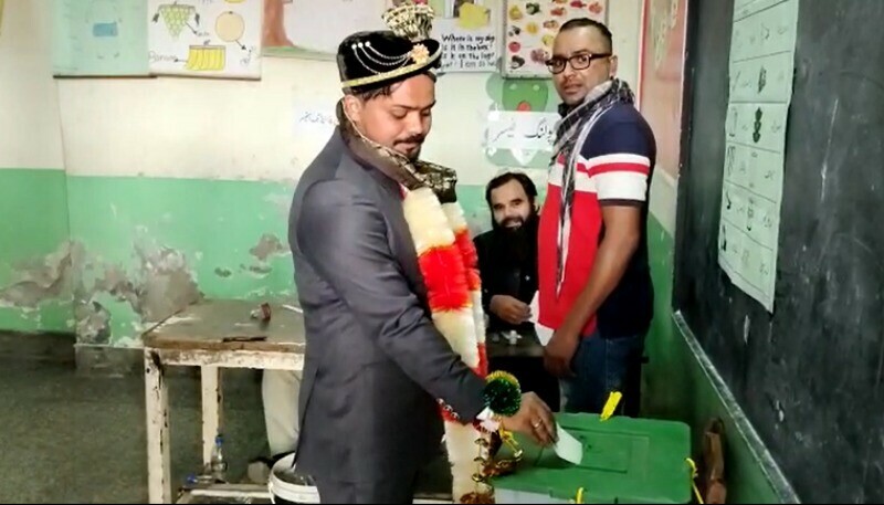 Marriage party takes detour as bridegroom casts vote