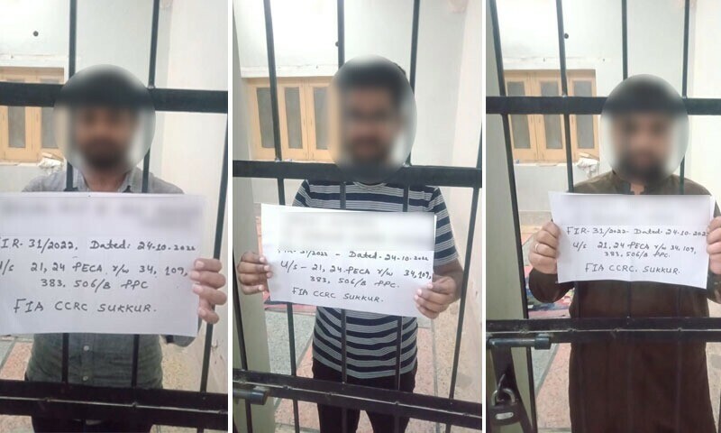 Three sextortionists arrested in Sukkur