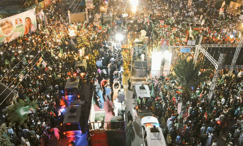 PTI protest march takes overnight break, to resume from Lalamusa