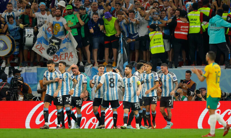 Messi helps Argentina past Australia into World Cup quarterfinals