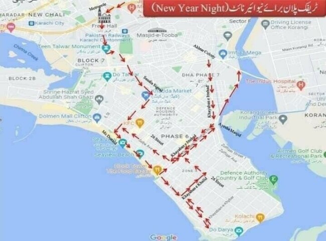 Traffic plan: Here&rsquo;s how you can get to Karachi&rsquo;s Sea View on New Year eve