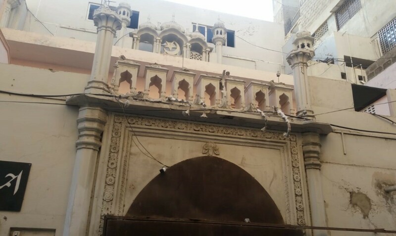  The minarets at the Ahmadiyya worship place in Karachi Saddar before the attack on Thursday 