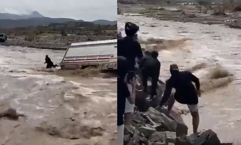 Watch: Pakistani trucker dramatically rescued during Saudi floods